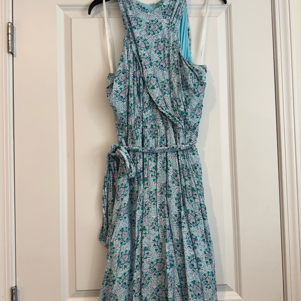 LOFT Halter Blue Floral Dress - Picture 4 of 7